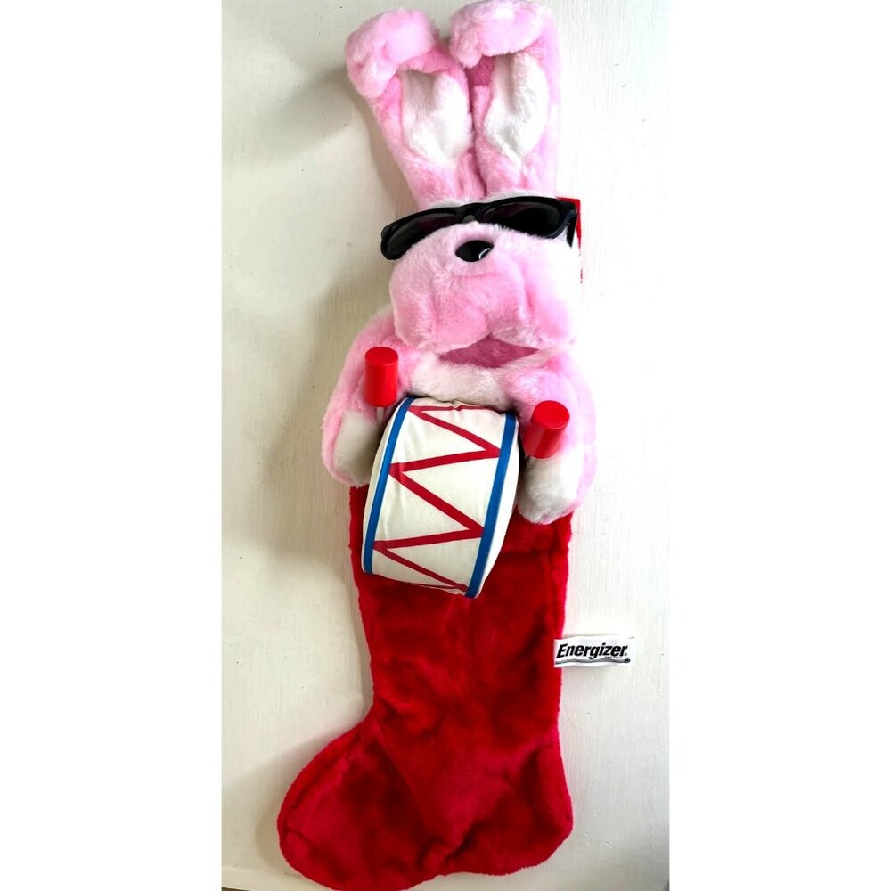 1993 Energizer Bunny Christmas Stocking 29” Plush w/ Santa Hat Sunglasses SEALED